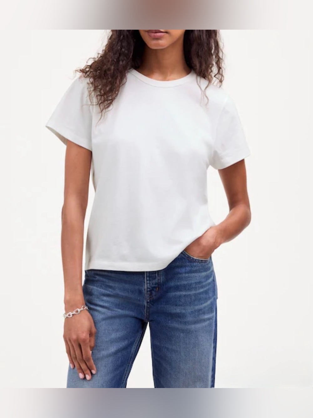 Madewell.Women’s The Perfect Crewneck Tee in Allday Jersey.White.XS.NWT.